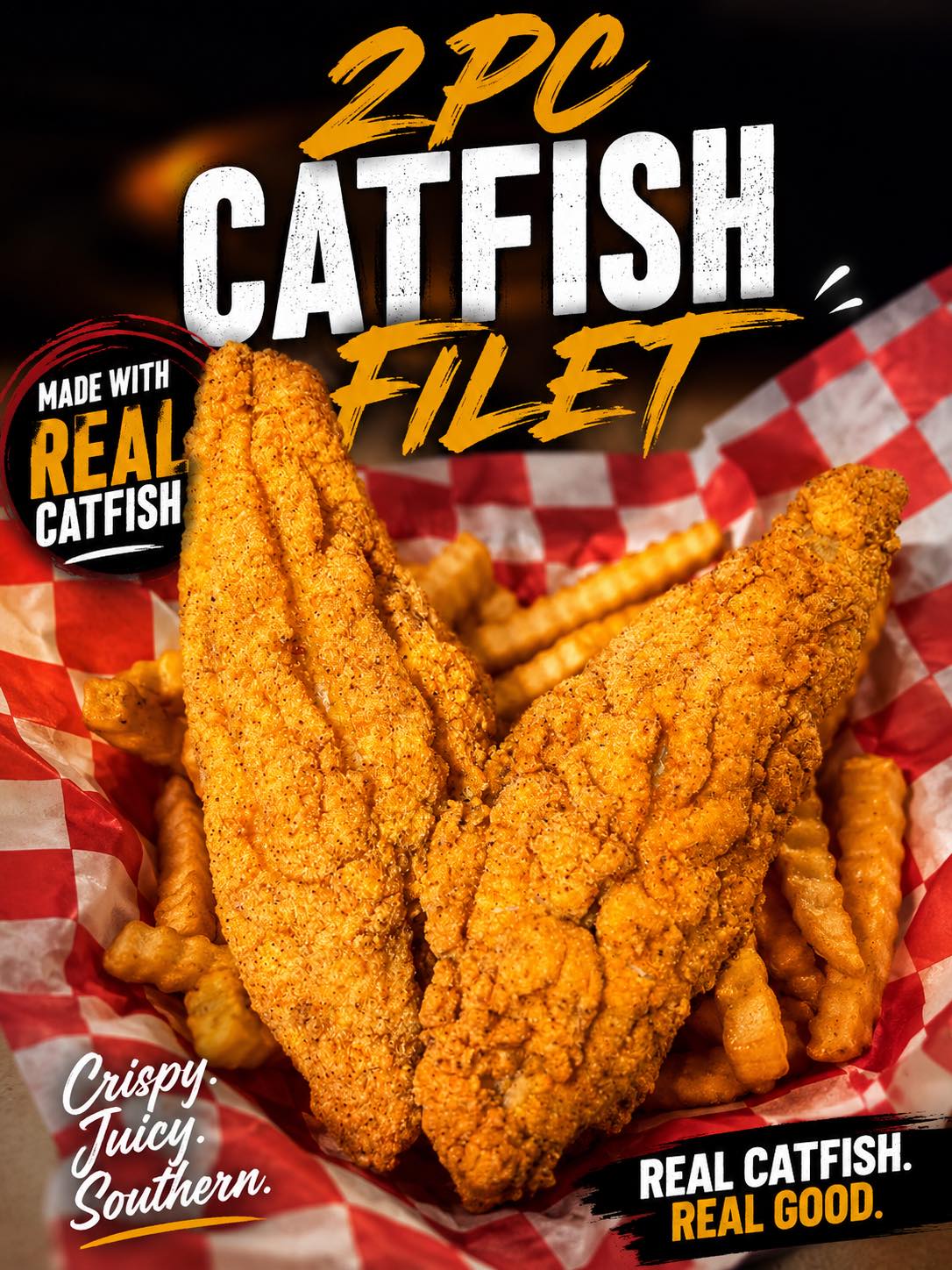 2pc Catfish Filet special, made with real catfish